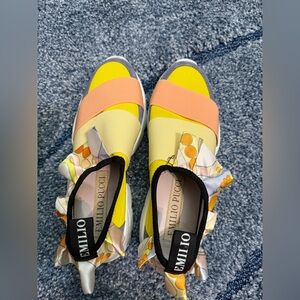 Emilio Pucci Yellow and Peach Sneakers